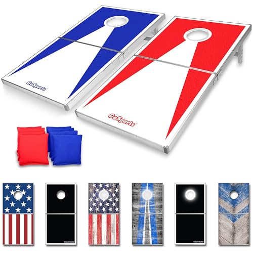 GoSports Unisex, Teenager CH-02-RB Cornhole Set mit 8 Taschen, Tragetasche und Regeln, Rot/Blau, 4x2 feet von GoSports