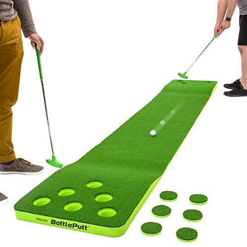 GoSports Unisex-Erwachsene Golfspiele Battleputt Golf on-2 Pong Style Spiel mit 31 m Putting-Grün, 2 Putter und 2 Golfbällen von GoSports