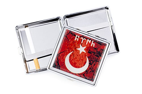 Gök-Türk Zigarettenetui Zigaretten Kasten - Halbmond Ay Yildiz Ertugrul Alttürkisch Rot von Gök-Türk