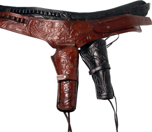 Leder Halfter Waffenholster Westernholster verziert für Peacemaker Colt schwarz 38 bis 44 (42) von Goertrud