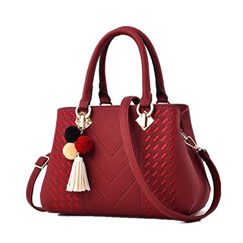 Damen Tasche Sale Leder Handtasche klein Handtaschen für Frauen stilvoll Damenhandtaschen Umhängetaschen Designerhandtaschen für Frauen Maroon von Gofeibao