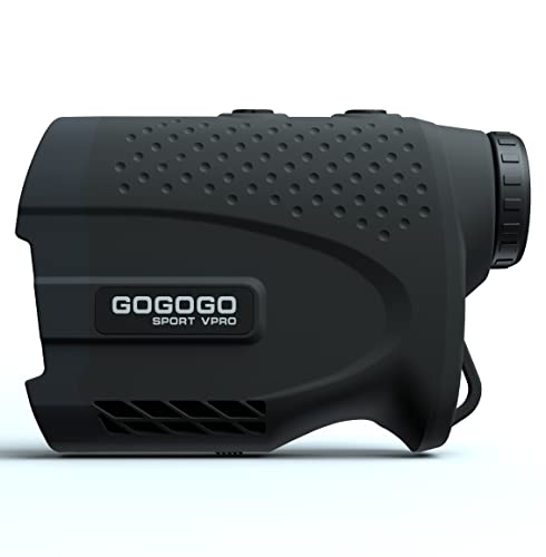 Gogogo Sport Vpro Golf Laser Entfernungsmesser 600M mit Slpoe-Schalter, Magnetstreifen, Golf Entfernungsmesser 6X Vergrößerung, Turniermodus, Fast Flag-Lock mit Pulsvibration für Golf (GS24-Schwarz) von Gogogo Sport Vpro