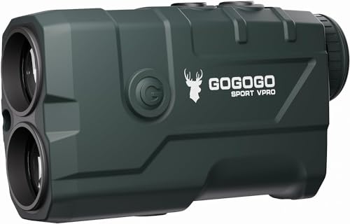 Gogogo Sport Vpro Laser Entfernungsmesser Jagd 1100M,Jagd Entfernungsmesser 6X Vergrößerung mit Adaptiver roter Hintergrund,Geschwindigkeit wiederaufladbar mit Stativ Loch für Jagd Golf Bogenschießen von Gogogo Sport Vpro