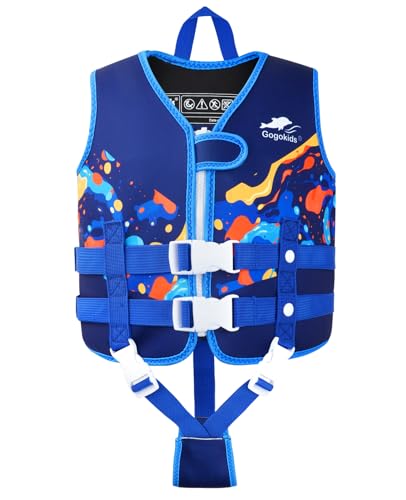 Gogokids Kinder Schwimm Weste Schwimmende Jacke – Kleinkind Badeanzug Assist Bademode Schwimmtraining Auftrieb Badeweste Neopren Schwim Jacket für 1–9 Jahre 13-30kg von Gogokids