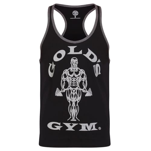 Gold's Gym, Muscle Joe Contrast Vest, Tank Top, Herren, Schwarz, M von Gold's Gym