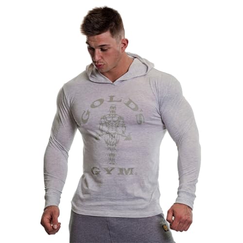 Golds Gym Herren Longsleeve Kapuzenpulli, weiß, XL von Gold's Gym