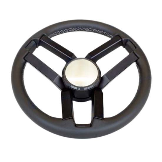 Goldenship Bolca Leather Steering Wheel Silber 350 mm von Goldenship