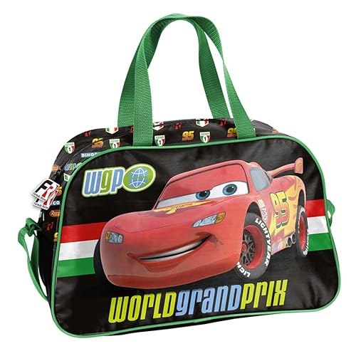 Disney Cars Handtasche Sporttasche Trainingstasche Schultertasche Tasche Reisetasche Sport Bag inkl. leuchtender Anhänger von Goldkids