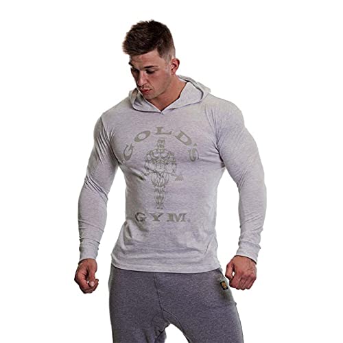 Golds Gym Herren Longsleeve Kapuzenpulli, weiß, M von Gold's Gym