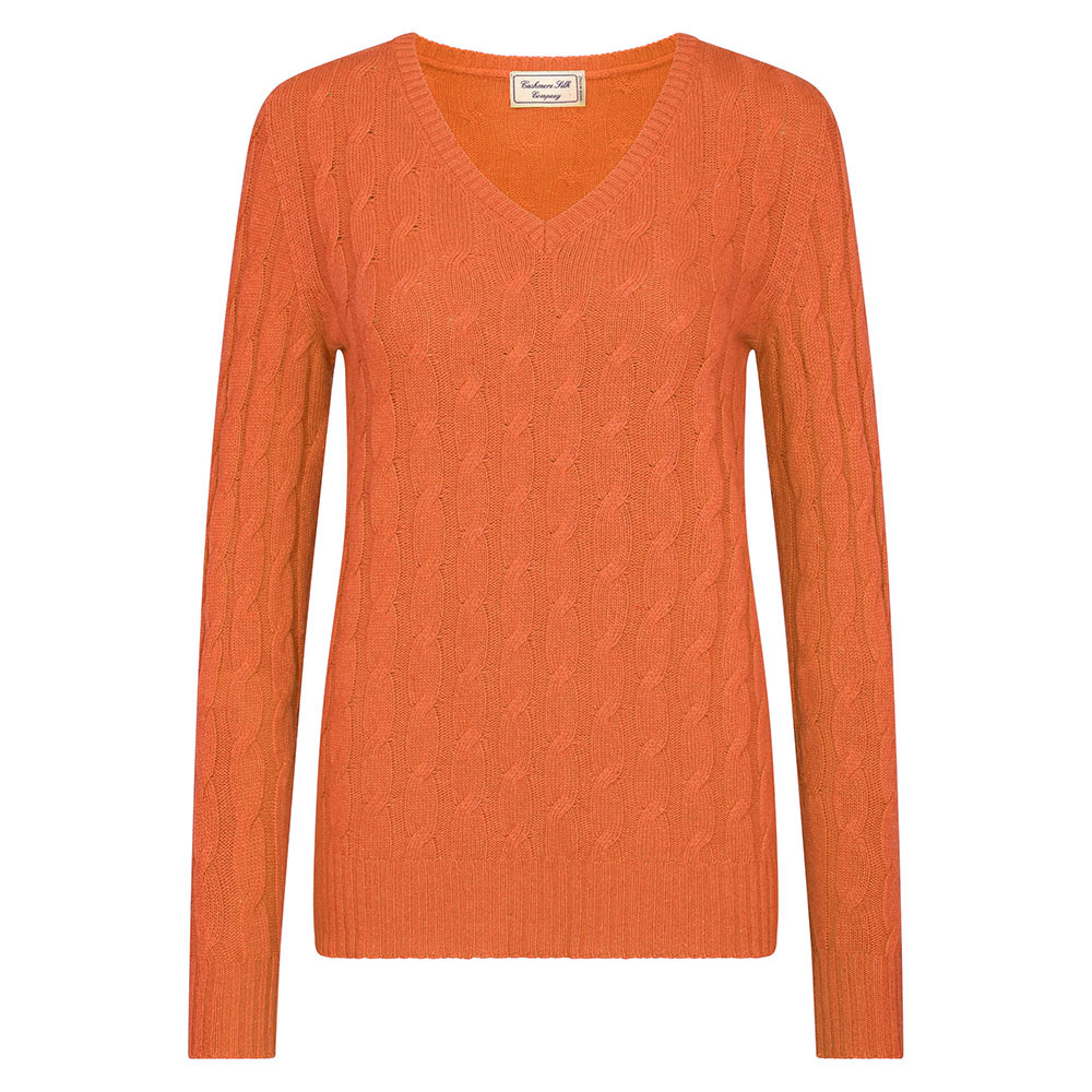 'Cashmere & Silk Co. Damen Zopf Pullover V-Aus. orange' von 'Golf und GÃ¼nstig'