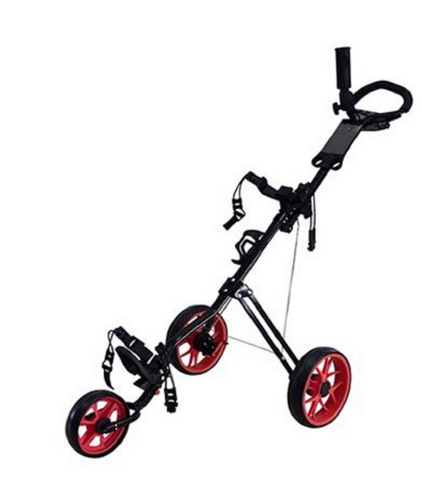 GolfRolfe Golftrolley GolfRolfe 14361 Golf Trolley in schwarz mit roten Reifen von GolfRolfe