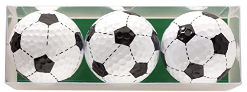 Golfball-Geschenkset Fussball bestehend aus 3 bedruckten Golfbällen in Geschenkbox - EIN tolles Geschenk für jeden fussballbegeisterten Golfer von Golfas - dein Online-Proshop