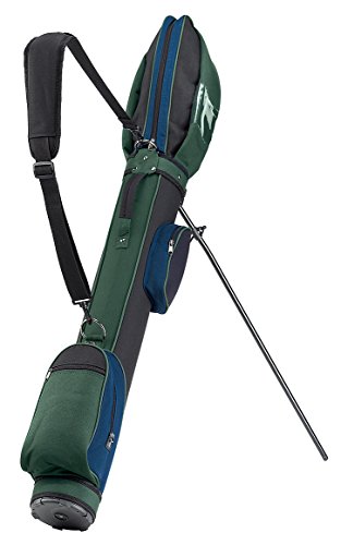 Golfas Exclusiv Stand- und Tragebag TRI-Color Royal Blau/Opalgrün/Schwarz mit automatischen Klappfüssen, Tragegurt und gepolstertem Kopfteil von Golfas