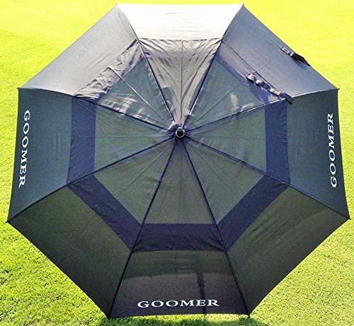 Regenschirm Golfschirm Partnerschirm XXL riesig 8-teilig Doppeldach+Ventilation (Schwarz 1 Stück) von Golfmeier Goomer
