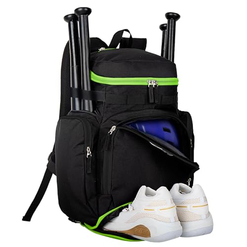 Goloni Baseball-Rucksack – Erwachsene Baseballtasche für T-Ball & Softball-Ausrüstung, Schläger- und Handschuhhalter, geräumiges Fach für Helm und Zubehör, separates Schuhfach, Zaunhaken von Goloni