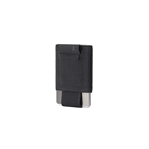 Gomatic Slim Wallet Kreditkartenetui – Platz für 4–15 Karten, Ultradünnes minimalistisches Design, Schnellzugriff mit Zuglasche, RFID-Schutz, Kompaktes Fronttaschen-Portemonnaie – Schwarz von Gomatic