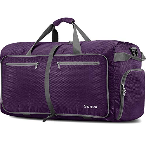 Gonex Leichter Faltbare Reise-Gepäck 100L Duffel Taschen Sporttasche für Reisen Sport Gym Urlaub Lila von Gonex