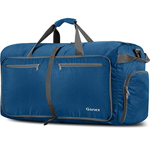 Gonex Leichter Faltbare Reise-Gepäck 100L Duffel Taschen Sporttasche für Reisen Sport Gym Urlaub Dunkelblau von Gonex