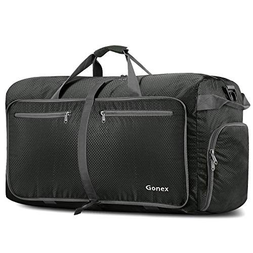 Gonex Leichter Faltbare Reise-Gepäck 80L Duffel Taschen Sporttasche für Reisen Sport Gym Urlaub Dunkelgrau von Gonex