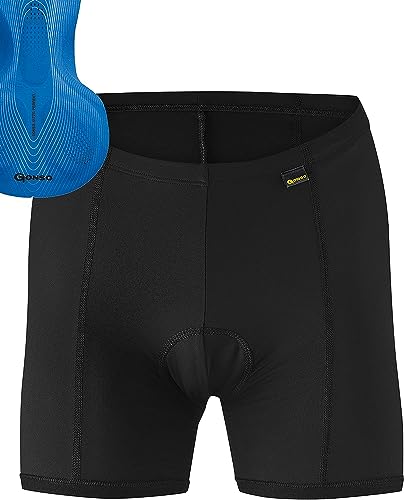 Gonso Sitivo U W, Damen Fahrradunterhose, Passt unter alle Rad-Shorts, Tights mit Sitivo Blue Sitzpolster mit Poron-Elementen, Enganliegende Passform, Schwarz/Blau, Gr. 38 von Gonso