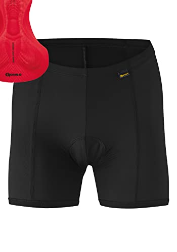 Gonso Sitivo U W, Damen Fahrradunterhose, Passt unter alle Rad-Shorts, Tights mit Sitivo Red Sitzpolster mit Poron-Elementen, Enganliegende Passform, Schwarz/Rot, Gr. 40 von Gonso