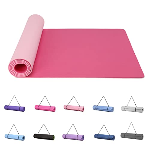 Good Nite Yoga Mat Gymnastics Pilates Exercise Mat for Women Non-Slip Thick 6mm with Carry Strap Tpe 183 x 61 x 0.6cm von Good Nite