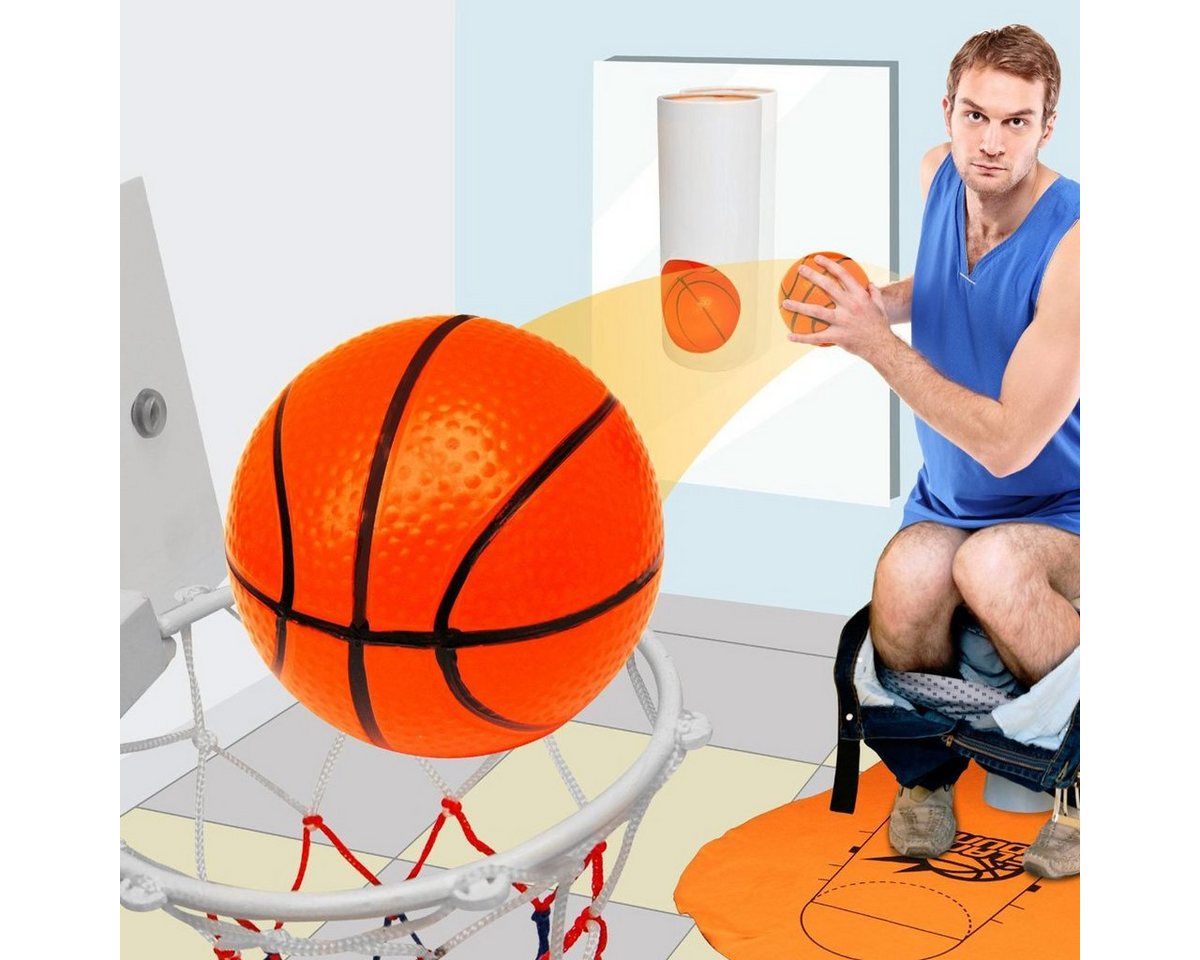 Goods+Gadgets Spielball Mini Toiletten Basketball Set (Basketballkorb & Bälle), für Klo & WC und Badezimmer von Goods+Gadgets