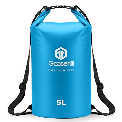 Goosehill Dry Bag, 5L wasserdichte Tasche für Wassersport, Leicht Wasserdichter Beutel Geeignet für SUP/Kajak/Kanu/Angeln/Stand Up Paddling Board/Schwimmen/Camping/Reise von Goosehill