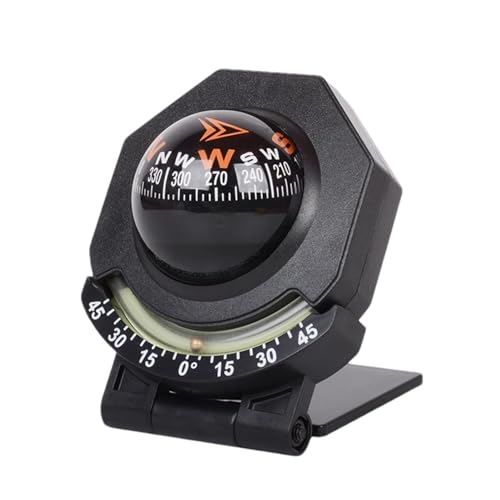 Goowafur Auto-Kompass-Armaturenbrett, Marine-Kompass für Boote - Faltbarer kugelförmiger Autokompass, um 180 Grad verstellbar,Tragbarer hochpräziser Marinekompass mit integriertem Neigungsmesser für von Goowafur