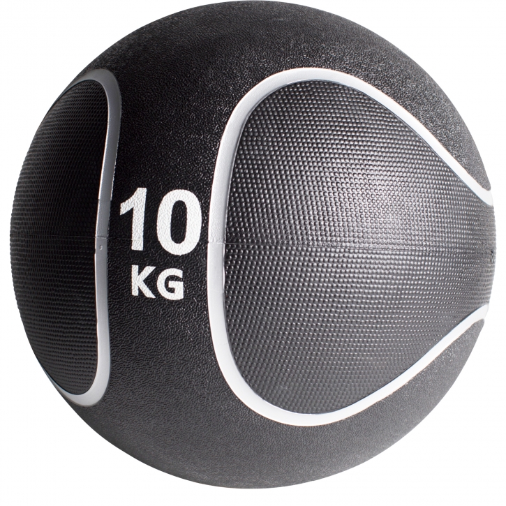 Medizinball Schwarz/Silber 10 KG von Gorilla Sports