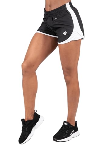Gorilla Wear - Alice Shorts - Schwarz - Bodybuilding Sport Alltag Freizeit mit Logo Aufdruck leicht und bequem für optimale Bewegung aus Polyester, XS von Gorilla Wear