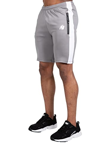 Gorilla Wear - Benton Track Shorts - Grau - Bodybuilding Sport Alltag Freizeit mit Logo Aufdruck leicht und bequem für optimale Bewegung aus Polyester und Spandex, 3XL von Gorilla Wear