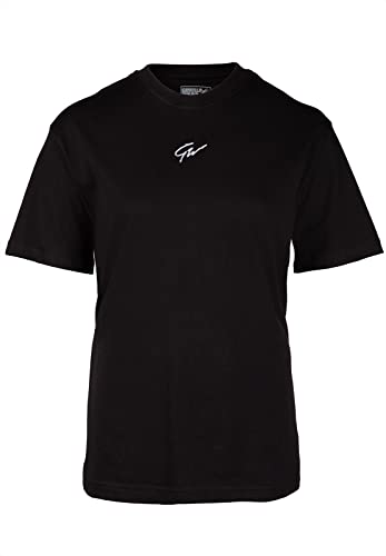 Gorilla Wear - Bixby Oversize T-Shirt - Schwarz - Bodybuilding Sport Alltag Freizeit mit Logo Aufdruck leicht und bequem für optimale Bewegung, L von Gorilla Wear
