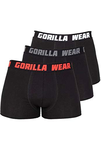 Gorilla Wear Boxershorts 3-Pack - atmungsaktive leichte Bequeme Unterhose mit Logo aus Baumwolle Spandex ansprechende Passform eng funktionell, XXL von Gorilla Wear