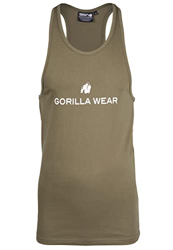 Gorilla Wear - Carter Stretch Tank Top - grün - Bodybuilding Sport Alltag Freizeit mit Logo Aufdruck leicht und bequem für optimale Bewegung aus Baumwolle und Elasthan, 3XL von Gorilla Wear