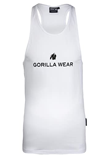 Gorilla Wear - Carter Stretch Tank Top - weiß - Bodybuilding Sport Alltag Freizeit mit Logo Aufdruck leicht und bequem für optimale Bewegung aus Baumwolle und Elasthan, 3XL von Gorilla Wear
