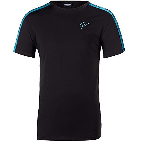 Gorilla Wear Chester Shirt - blau - atmungsaktive leichtes bequemes Oberteil mit Logo zum Sport joggen Laufen Alltag Workout Training aus Baumwolle ansprechende Passform, 5XL von Gorilla Wear