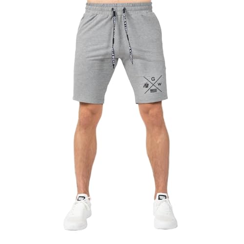Gorilla Wear Cisco Shorts - grau - Funktionelle leichte Kurze Hose mit Logo Aufdruck zum Sport Alltag Freizeit Workout Training aus Baumwolle Polyester bequem, 3XL von Gorilla Wear
