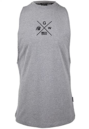 Gorilla Wear Cisco Tank Top - grau - modernes leichtes Oberteil mit Logo zum Sport Freizeit Alltag Workout Training aus Baumwolle Spandex für Bewegungsfreiheit funktionell, XXL von Gorilla Wear