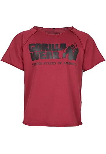 Gorilla Wear - Classic Work Out Top - Rot - Bodybuilding Sport Alltag Freizeit mit Logo Aufdruck leicht und bequem für optimale Bewegung aus Baumwolle Polyester, XXL-3XL von Gorilla Wear