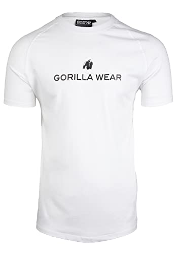 Gorilla Wear - Davis T-Shirt - weiß - Bodybuilding Sport Alltag Freizeit mit Logo Aufdruck leicht und bequem für optimale Bewegung aus Baumwolle und Elasthan, 3XL von Gorilla Wear