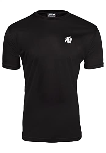 Gorilla Wear - Fargo T-Shirt - Schwarz - Bodybuilding Sport Alltag Freizeit mit Logo Aufdruck leicht und bequem für optimale Bewegung aus Polyester, M von Gorilla Wear