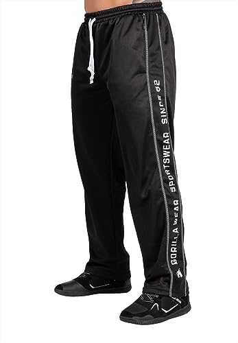 Gorilla Wear Functional Mesh Pants - schwarz/rot - Bodybuilding und Fitness Hose für Herren mit Logo Aufdruck zum Sport Alltag Freizeit Joggen Laufen bequem leicht, XXL-3XL von Gorilla Wear