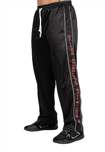 Gorilla Wear Functional Mesh Pants - schwarz/rot - Bodybuilding und Fitness Hose für Herren, L/XL von Gorilla Wear