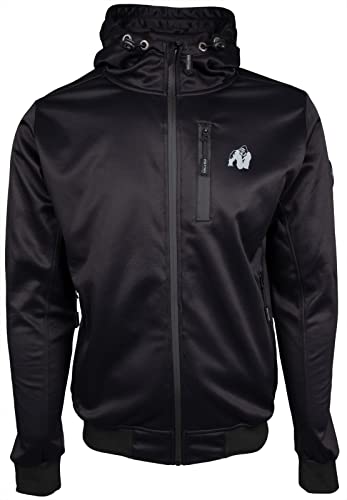 Gorilla Wear Glendale Softshell Jacket - schwarz - leichte Trainingsjacke winddicht mit Logo bequem zum Sport Alltag Training Workout von Gorilla Wear