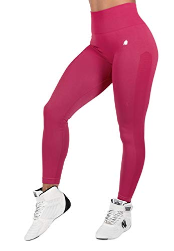 Gorilla Wear Hilton Seamless Leggings - Pink - Bodybuilding Fitness Sport Freizeit Damen Hose lang Blickdicht nahtlos Yoga Joggen Laufen, XS/S von Gorilla Wear
