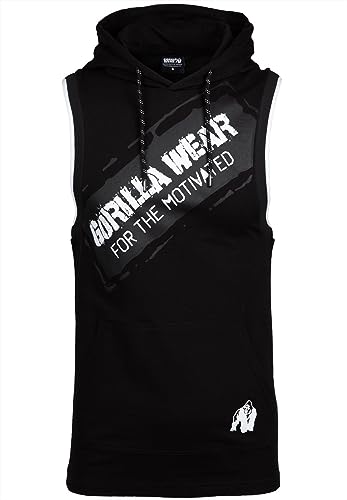 Gorilla Wear Loretto Hooded Tank Top Herren Bodybuilding Gym Fitness (DE/NL/SE/PL, Alphanumerisch, 3XL, Regular, Regular, Schwarz) von Gorilla Wear