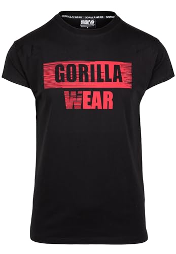 Gorilla Wear Murray T-Shirt Herren schwarz Slim Fit Baumwolle Logo Print Bodybuilding Fitness Lifestyle (DE/NL/SE/PL, Alphanumerisch, S, Regular, Regular, Schwarz) von Gorilla Wear