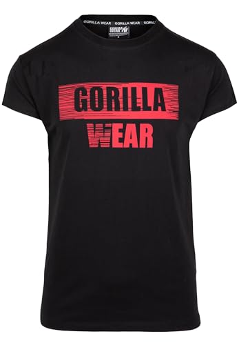 Gorilla Wear Murray T-Shirt Herren schwarz Slim Fit Baumwolle Logo Print Bodybuilding Fitness Lifestyle (DE/NL/SE/PL, Alphanumerisch, XXL, Regular, Regular, Schwarz) von Gorilla Wear