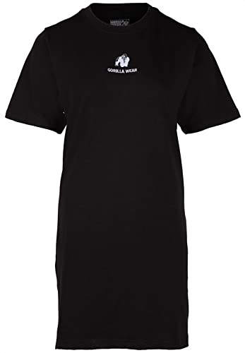 Gorilla Wear - Neenah T-Shirt Dress - Schwarz - Alltag Freizeit Sport leicht bequem aus Baumwolle Spandex mit Logo für optimale Bewegung, L von Gorilla Wear